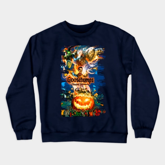 Goosebumps Haunted Halloween Halftoned Crewneck Sweatshirt by Joker & Angel